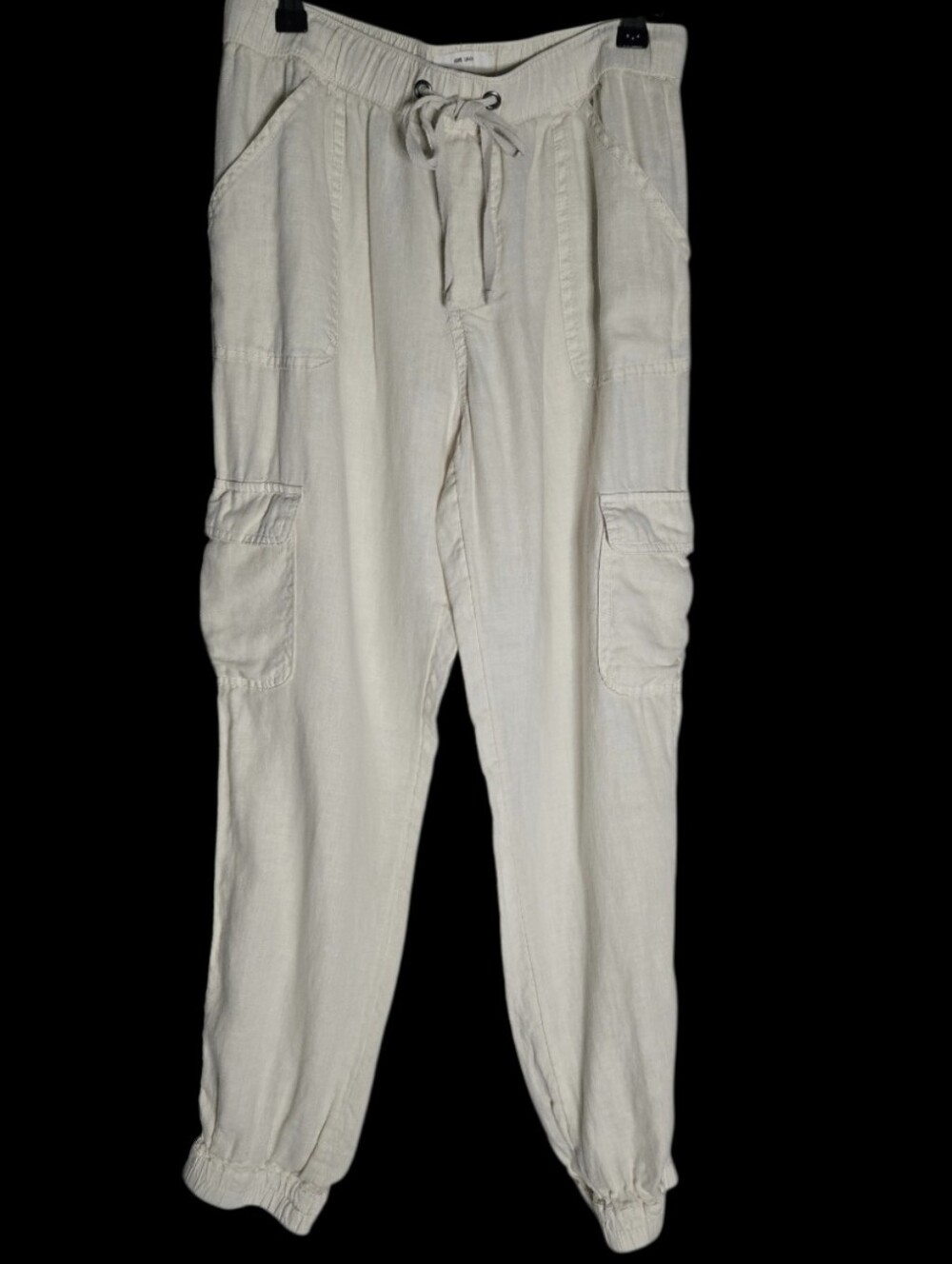 Nicole Miller Linen Cargo Joggers-M #058 - Picture 2 of 7